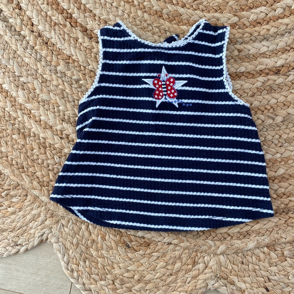 Vintage 90’s Y2K All Mine Stripe Butterfly Star Embroidered Tank 6/9 Months